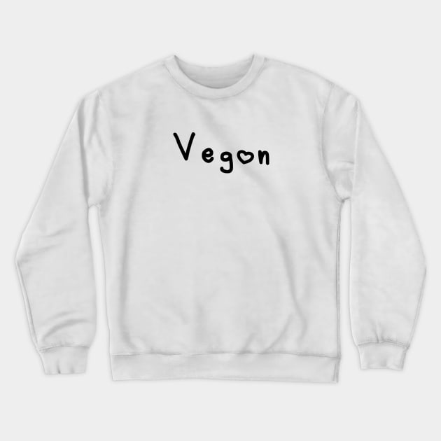 Vegan Heart Cute Plants Save Animals Comic Writing Gift Love Vegansim Crewneck Sweatshirt by Kibo2020